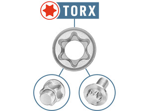 Hlavice nástrčné vnitřní TORX, sada 9ks, 1/4",1/2" (E 5-18), CrV
