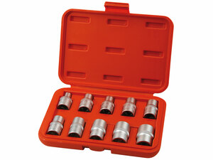 Hlavice nástrčné vnitřní TORX, sada 10ks, 1/2", CrV/S2