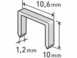 Spony, balení 1000ks, 10mm, 10,6x0,52x1,2mm