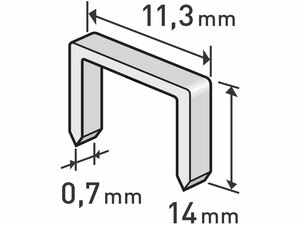 Spony, balení 1000ks, 14mm, 11,3x0,52x0,70mm