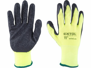 Rukavice nylonové, bezešvé, polomáčené v latexu, velikost 11"