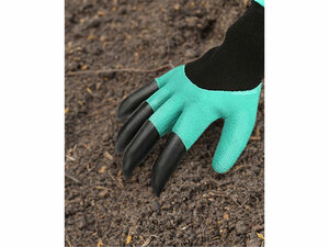 Rukavice zahradní polyesterové s latexem a drápy na pravé ruce, velikost 9", PES s latexem