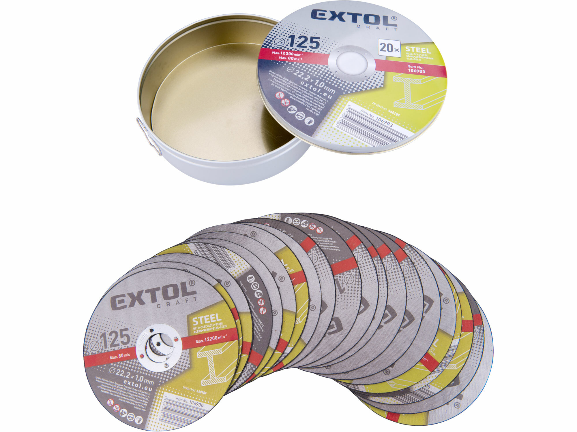 Kotouč řezný na kov 20ks, O 125x1,0x22,2mm