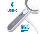 Lupa se světlem, 6×, 12× zvětšení, USB nabíjení