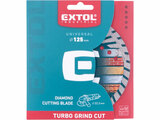 Kotouč diamantový řezný, turbo Grind Cut, suché i mokré řezání, O 125x22,2x2,2mm, EXTOL PREMIUM