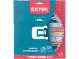 Kotouč diamantový řezný, turbo Grind Cut, suché i mokré řezání, O 230x22,2x2,6mm, EXTOL PREMIUM