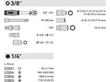 Hlavice nástrčné, sada 39ks, 3/8", 3/8"