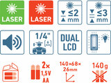Přijímač-detektor laser. paprsku, červeného i zeleného