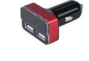 Nabíječka USB do auta, 12/24V, 2xUSB, měřič, 3,4A, 17W