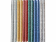 Tyčinky tavné, mix barev se třpytem (glitter), pr.7,2x100mm, 12ks