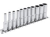 Hlavice nástrčné prodloužené, MULTI-LOCK, sada 11ks, 1/4"(4-13mm), CrV