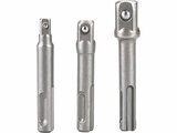 Adaptéry sada 3ks z SDS PLUS na čtyřhran, 1/4"-3/8"-1/2", CrV