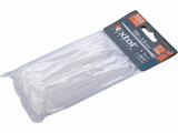 Pásky stahovací na kabely bílé, 100x2,5mm, 100ks, nylon PA66