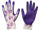 Rukavice polyesterové, bezešvé, polomáčené v latexu, velikost 7"