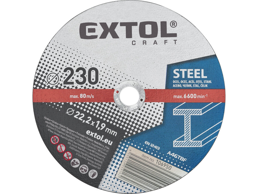 Kotouče řezné na kov, 5ks, O 230x1,9x22,2mm