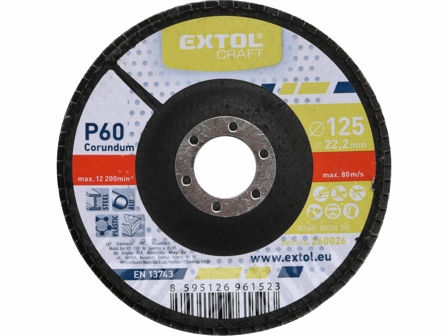 Kotouč lamelový šikmý korundový, P60, O 125mm