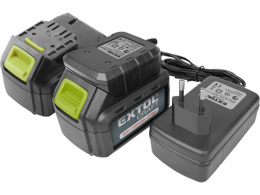 Vrtací šroubovák aku, 20V Li-ion (2x), 1500mAh