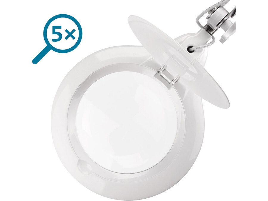 Lupa stolní se světlem a krytem čočky, 1000lm, 5x zvětšení