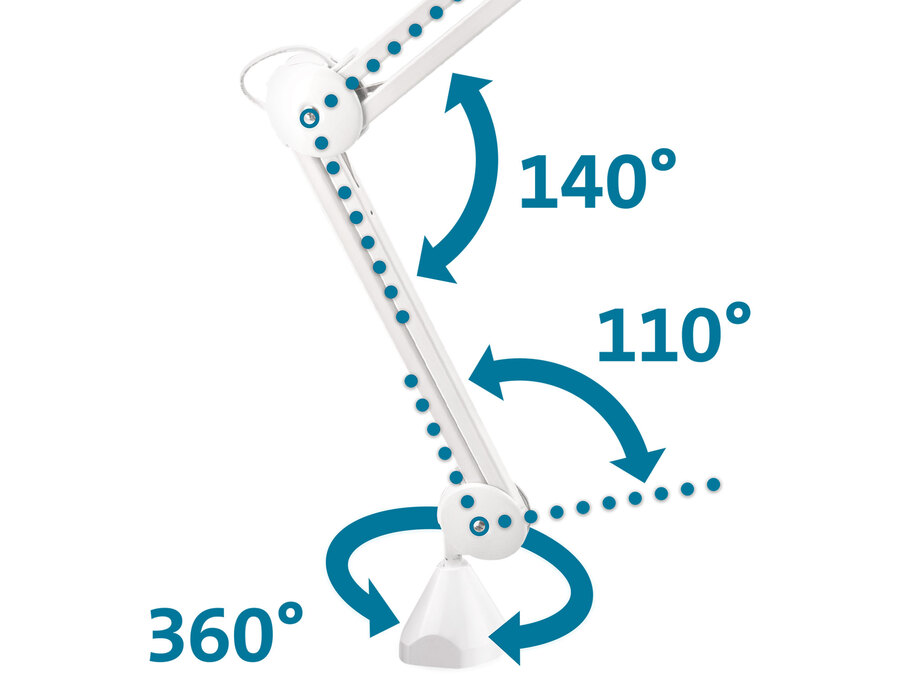 Lupa stolní se světlem a krytem čočky, 1000lm, 5x zvětšení