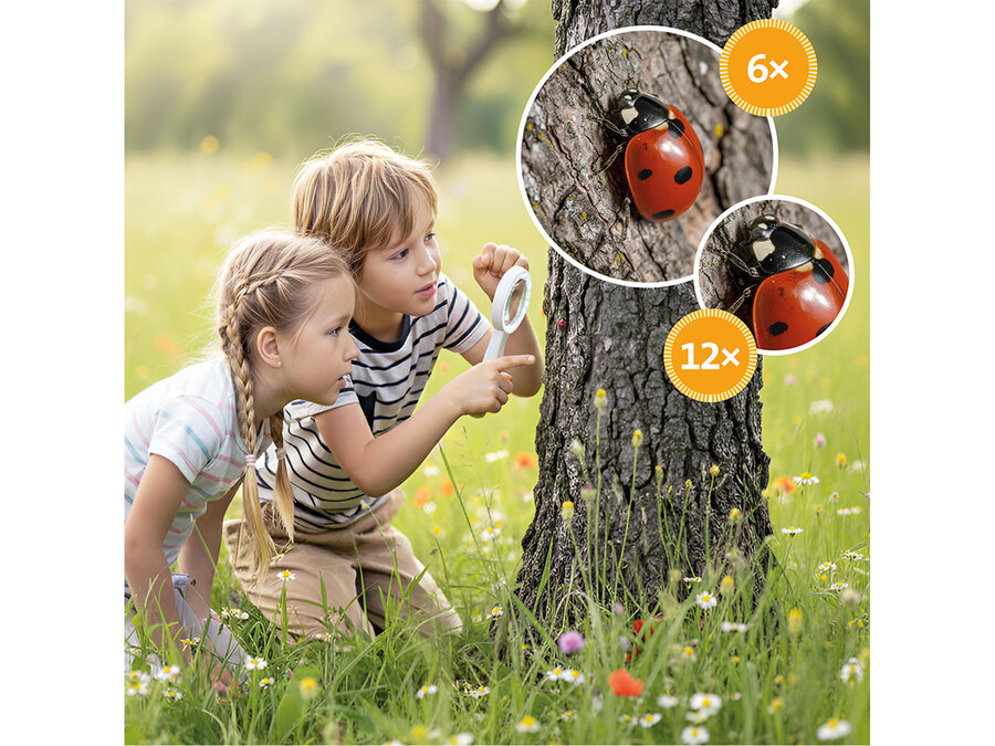 Lupa se světlem, 6×, 12× zvětšení, USB nabíjení