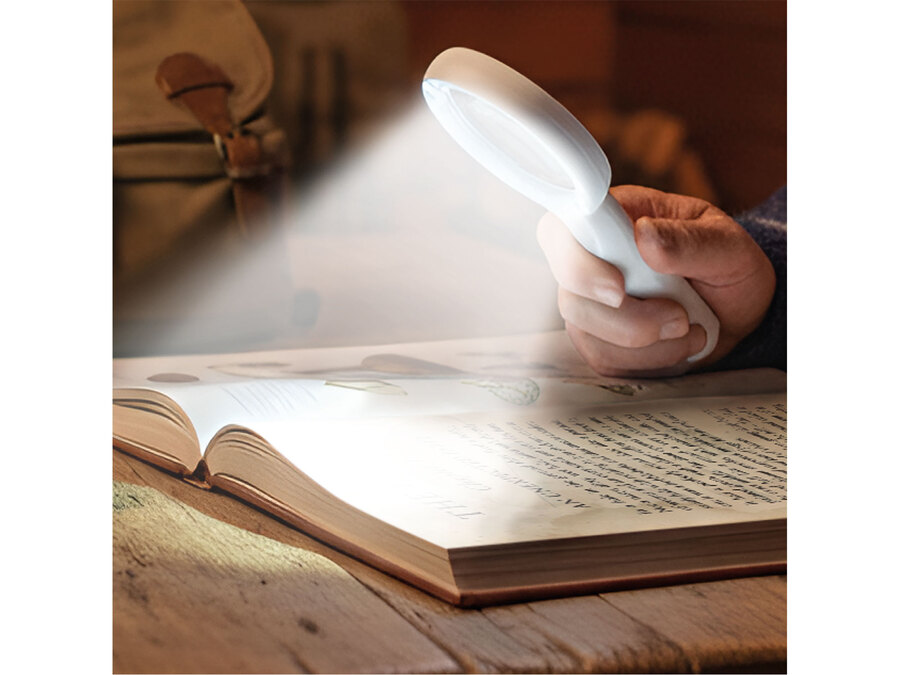 Lupa se světlem, 6×, 12× zvětšení, USB nabíjení