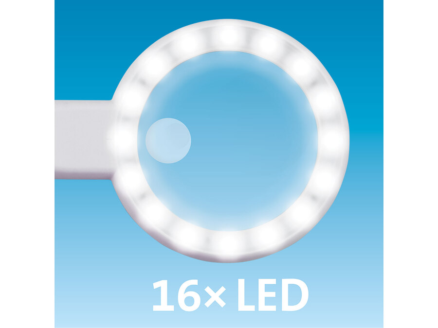 Lupa se světlem, 6×, 12× zvětšení, USB nabíjení