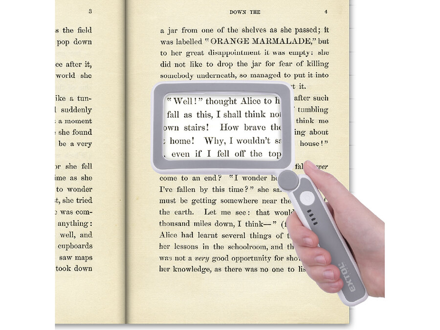 Lupa se světlem skládací, 4× zvětšení, USB nabíjení