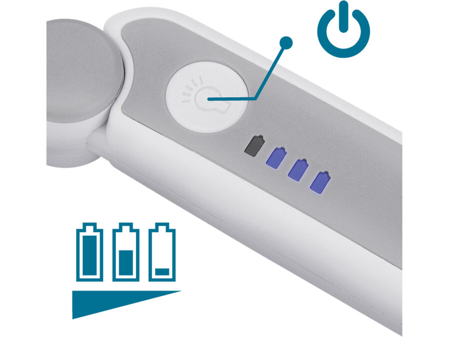 Lupa se světlem skládací, 4× zvětšení, USB nabíjení