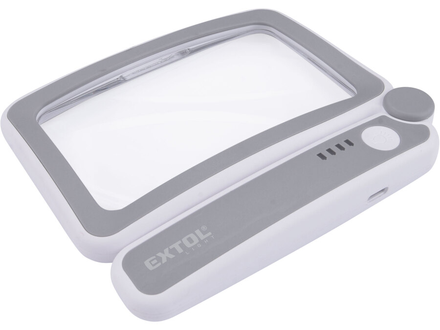 Lupa se světlem skládací, 4× zvětšení, USB nabíjení