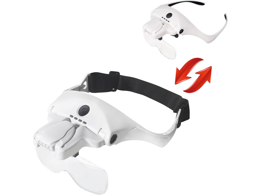 Brýle s lupou a osvětlením, 3,5×, USB nabíjení