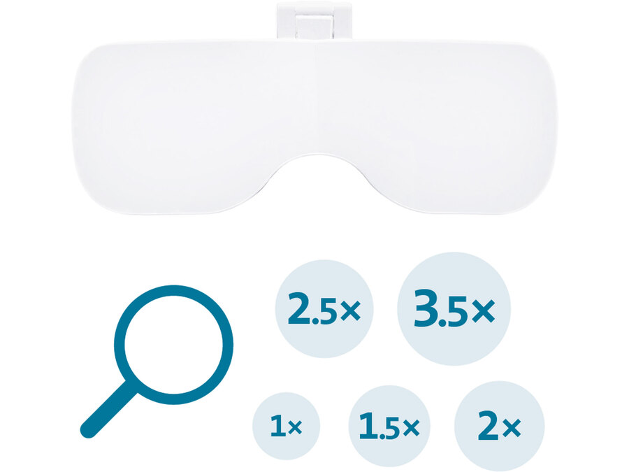 Brýle s lupou a osvětlením, 3,5×, USB nabíjení
