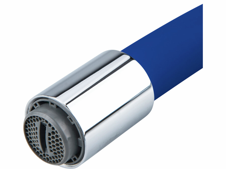 Baterie umyvadlová, stojánková s flexibilním ramínkem, 35mm, modrá