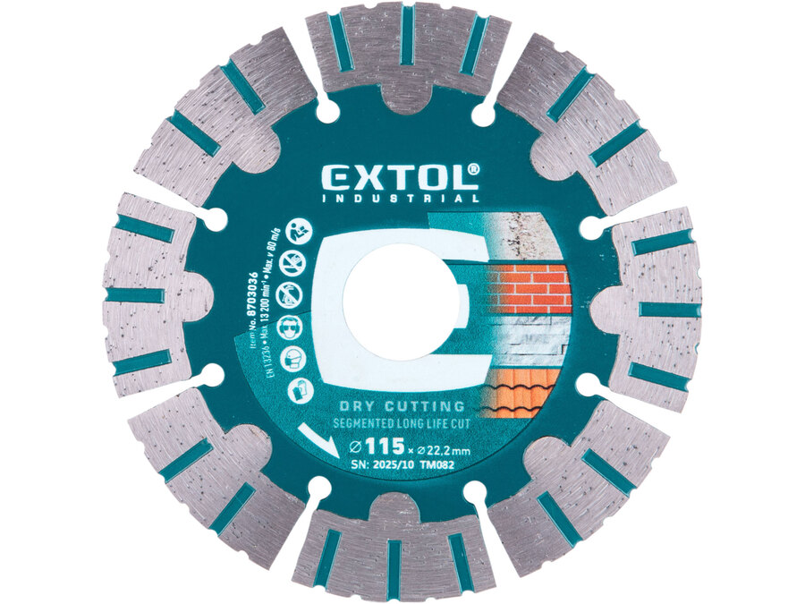 Kotouč diamantový řezný segmentový Long Life Cut, suché řezání, O 115x22,2x1,8mm