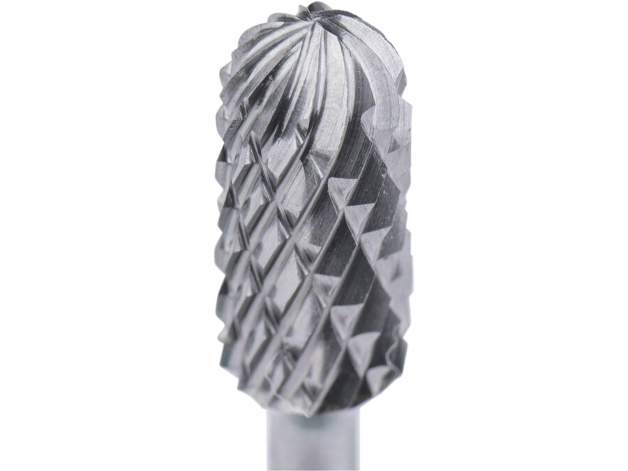 Fréza karbidová, válcová s kulovým čelem, ⌀6x13mm, ⌀stopky 3mm, sek střední (double-cut)