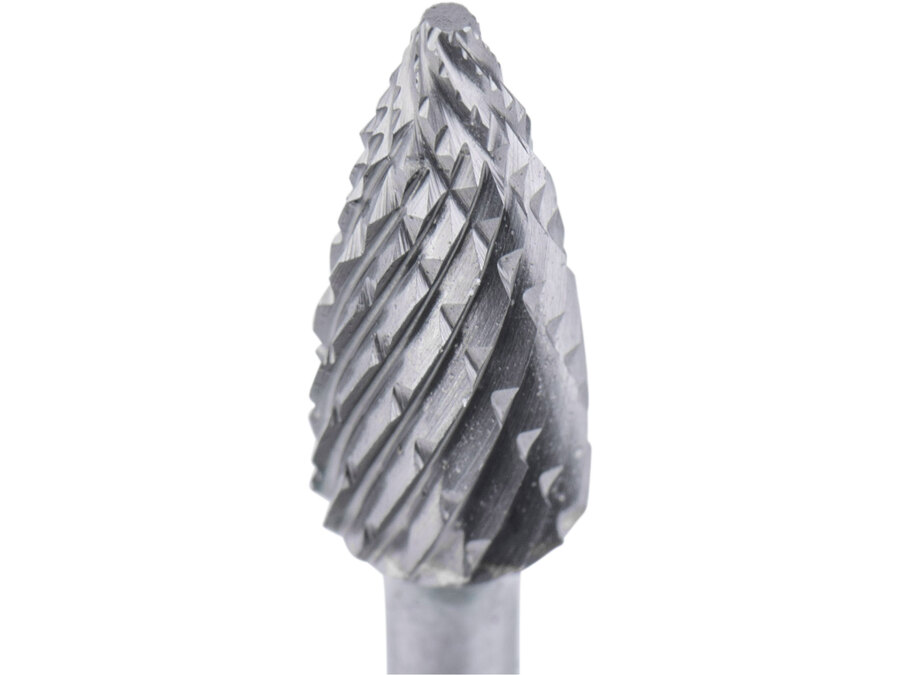 Fréza karbidová, ostrý oblouk, ⌀6x13mm, ⌀stopky 3mm, sek střední (double-cut)