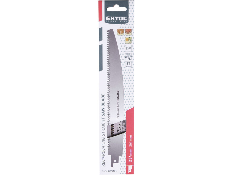 Plátek na dřevo rovný do pily ocasky, 234x26x1,2mm (d/š/tl), CrV
