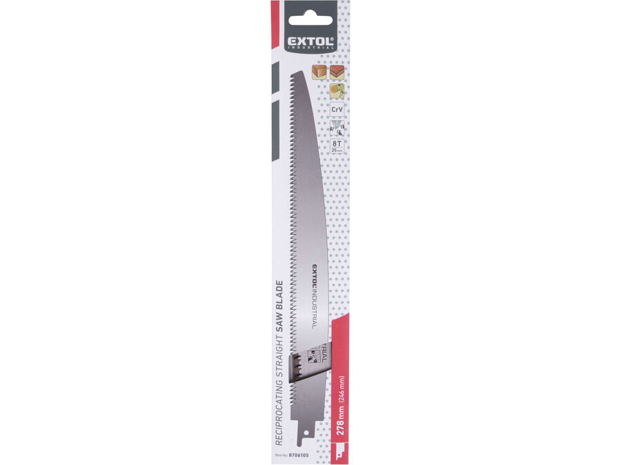 Plátek na dřevo rovný do pily ocasky, 278x27x1,2mm (d/š/tl), CrV