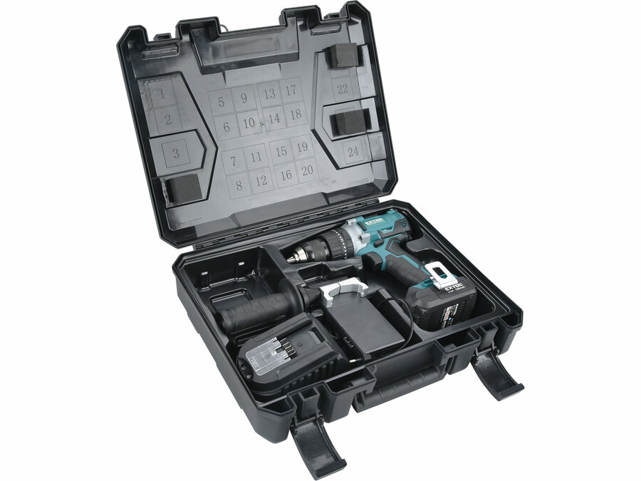 Vrtací šroubovák aku s příklepem SHARE20V, BRUSHLESS, 20V Li-ion, 2Ah