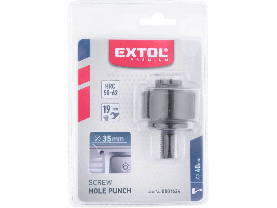 Děrovač do plechu - šroubový, O díry 35mm, CrV