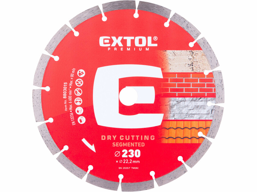 Kotouč diamantový řezný segmentový - suché řezání, O 230x22,2x2,6mm