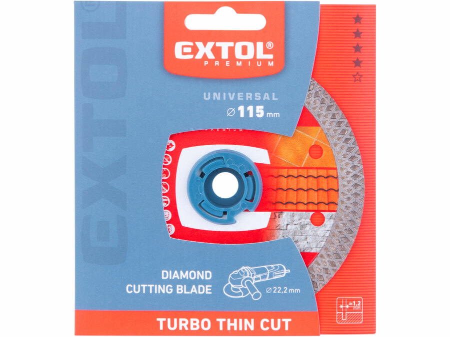 Kotouč diamantový řezný, turbo Thin Cut, suché i mokré řezání, O 115x22,2x1,2mm