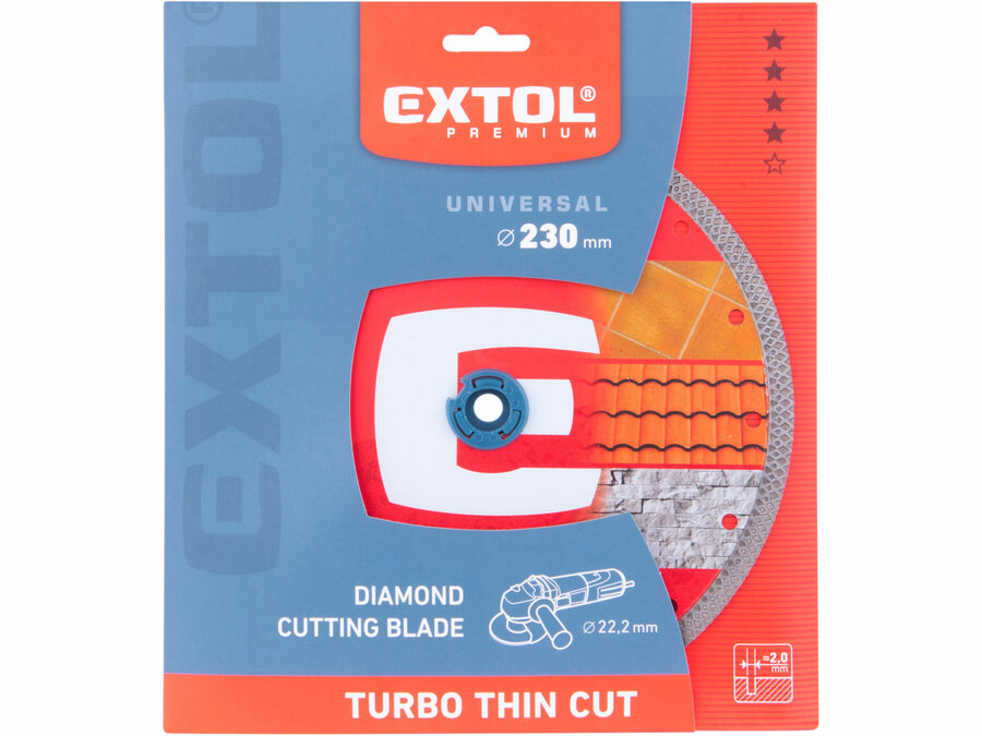 Kotouč diamantový řezný, turbo Thin Cut, suché i mokré řezání, O 230x22,2x2mm