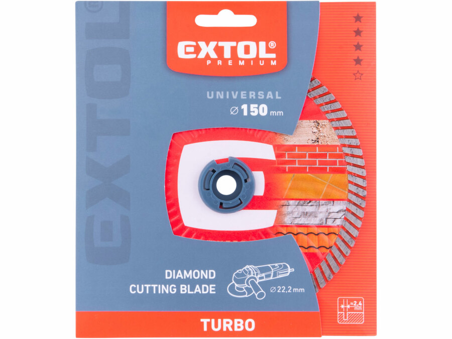 Kotouč diamantový řezný, turbo - suché i mokré řezání, O 150x22,2x2,4mm