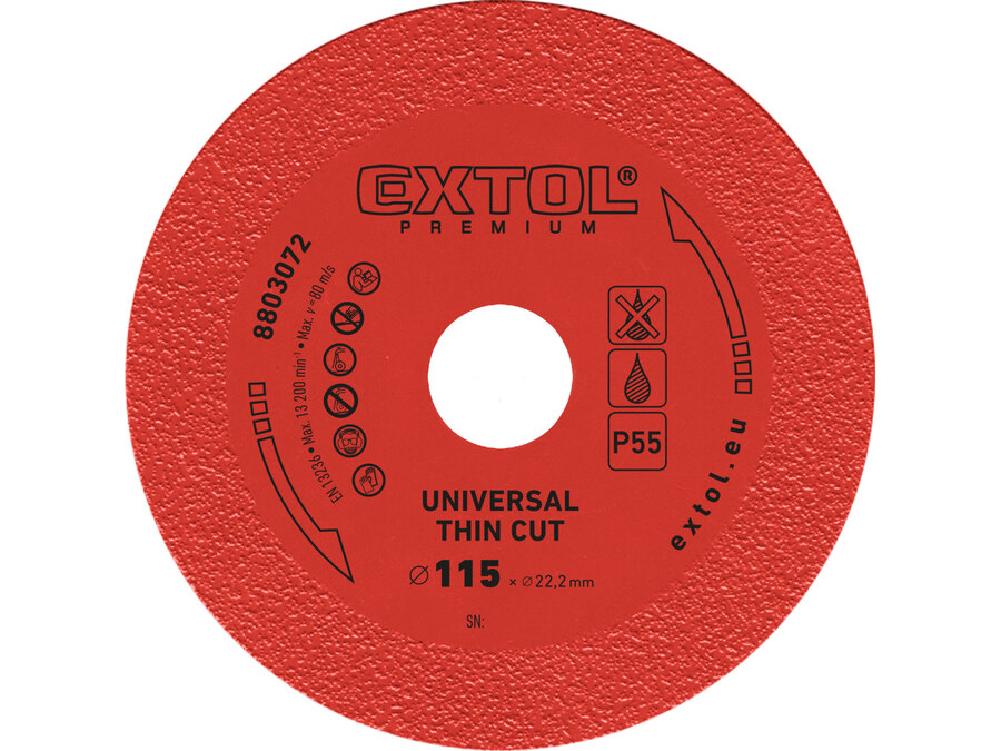 Kotouč diamantový řezný EXTRA tenký, 115x22,2x1,2mm, FORTUM