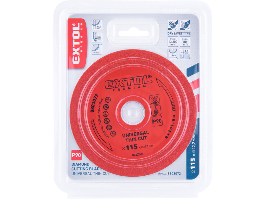 Kotouč diamantový řezný EXTRA tenký, 115x22,2x1,2mm, FORTUM