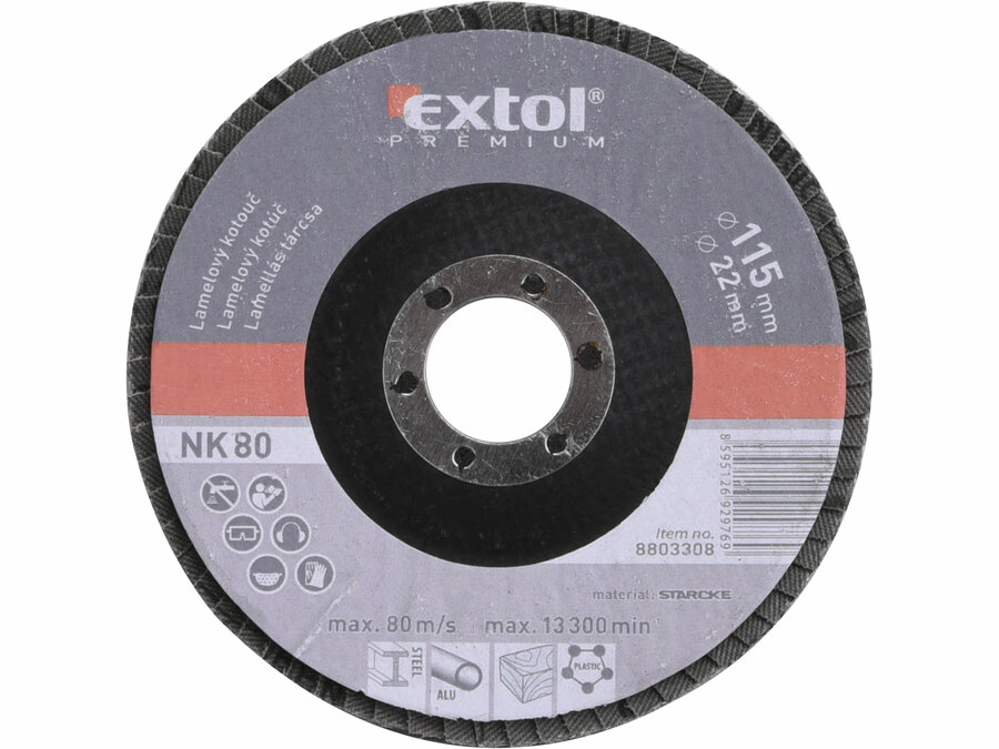 Kotouč lamelový šikmý korundový, P80, O 115mm