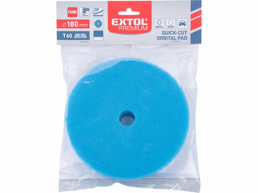 Kotouč leštící pěnový, orbitální, T60, modrý, O180x25mm, suchý zip O152mm
