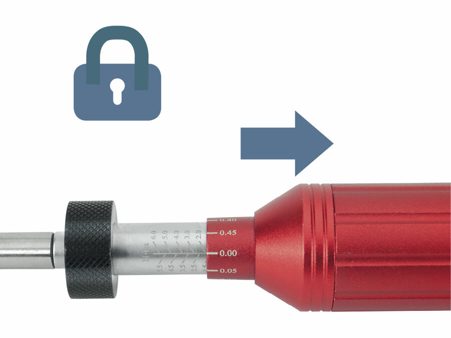 Šroubovák momentový na hroty, 1/4", 1-6Nm