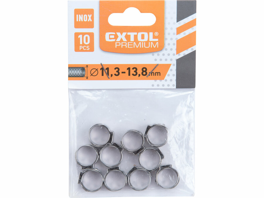 Spona na hadici, 10ks, O13,8mm, INOX