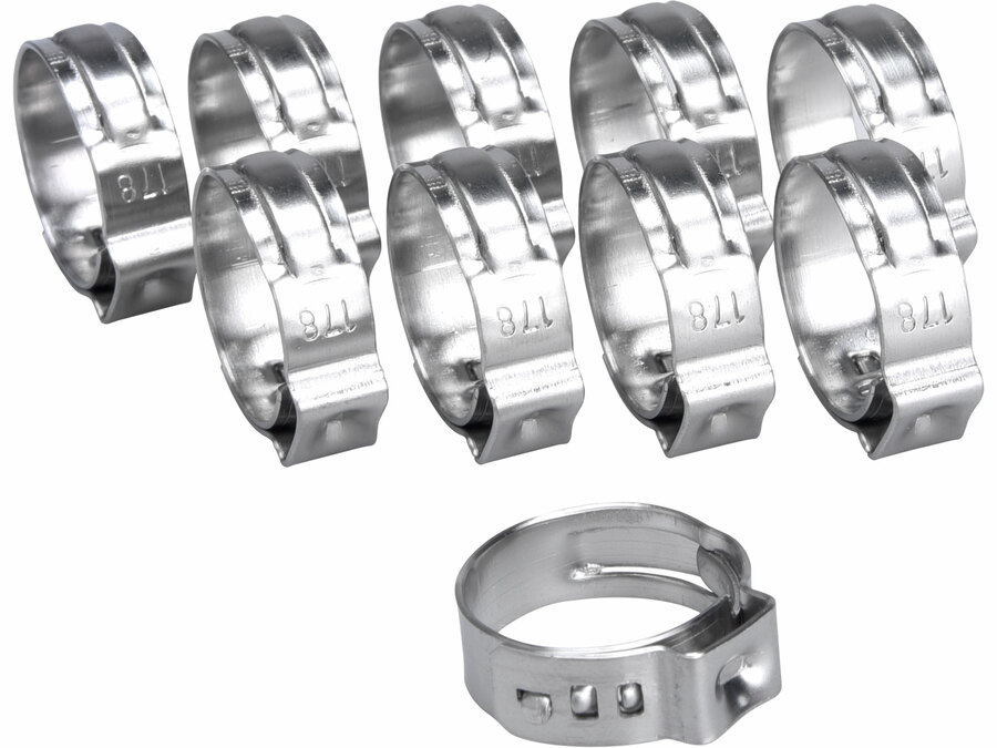 Spona na hadici, 10ks, O17,8mm, INOX